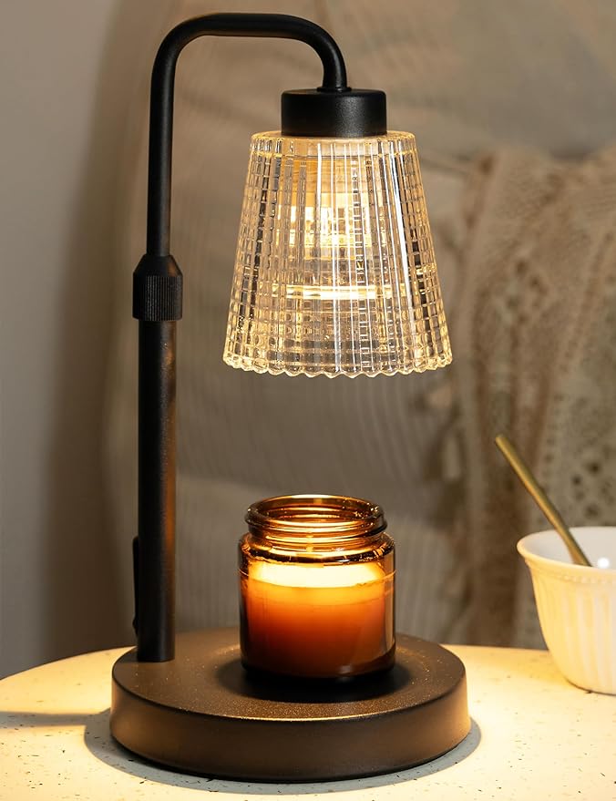Candle Warmer Lamp with Timer Dimmable, Adjustable Height, House Warming Gifts New Home Room Decor, Birthday Gifts for Women Mom, Wax Warmer Lamp for Jar Candles with 2 Bulbs