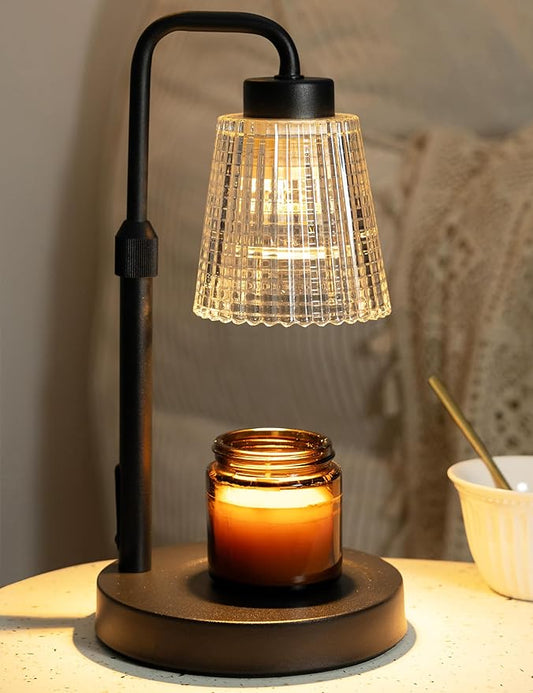 Candle Warmer Lamp with Timer Dimmable, Adjustable Height, House Warming Gifts New Home Room Decor, Birthday Gifts for Women Mom, Wax Warmer Lamp for Jar Candles with 2 Bulbs